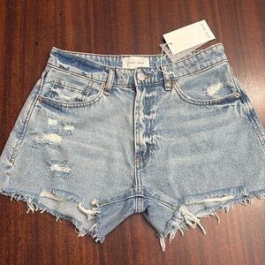Dear John Light Blue Distressed Denim Shorts